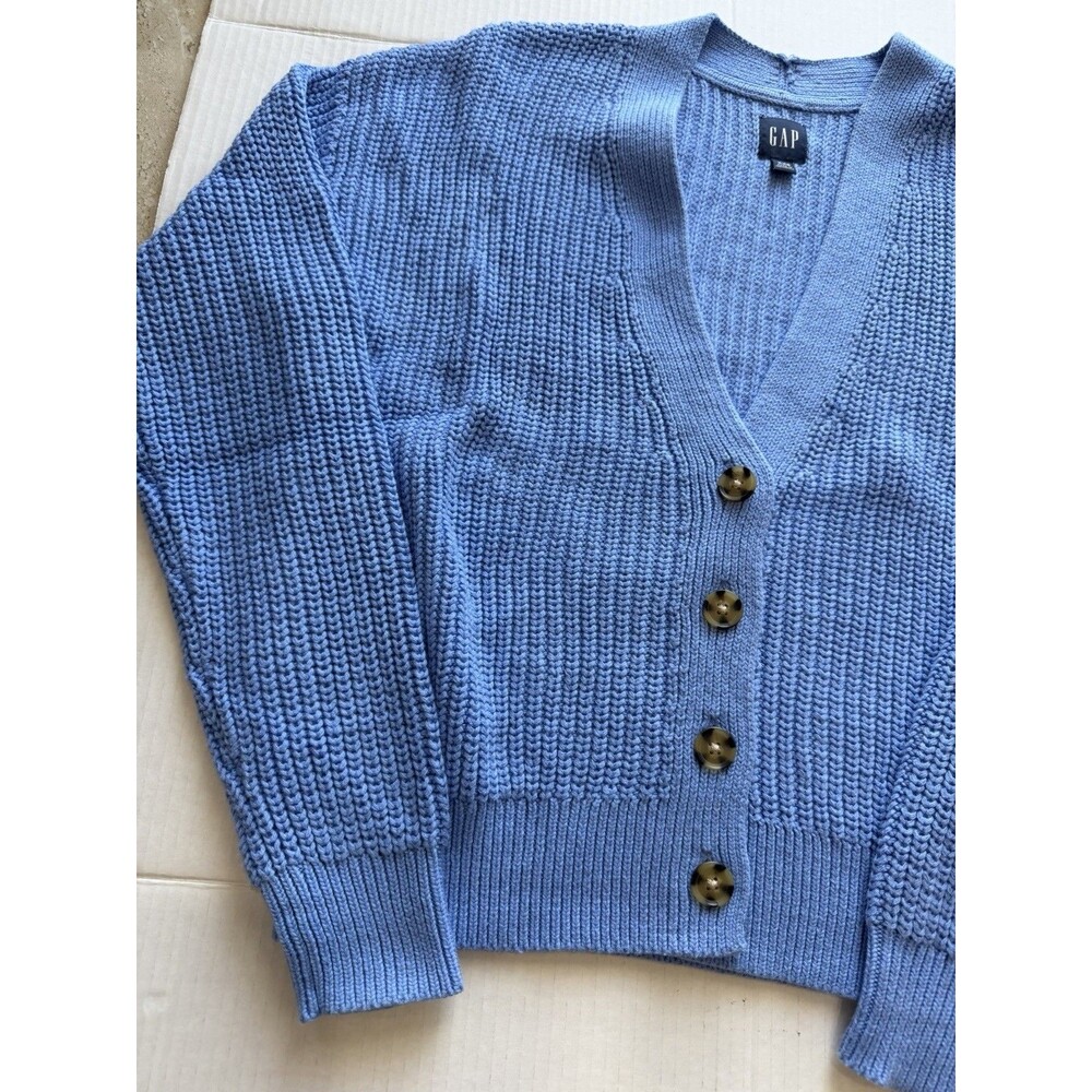 GAP Women’s Blue Knit Cardigan Sweater Button Front Long Sleeve Size XXS - Picture 8 of 15